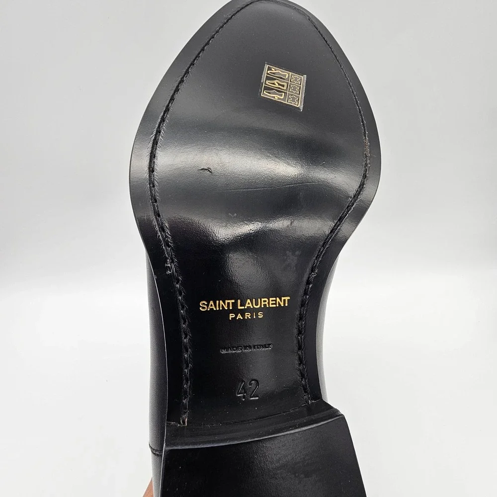 Saint Laurent Paris YSL Wyatt 30 Chelsea Boots Leather Nero Black U.S 9  EU 42